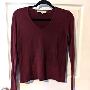 LOFT Deep Ruby Faux Cashmere sweater sz xs